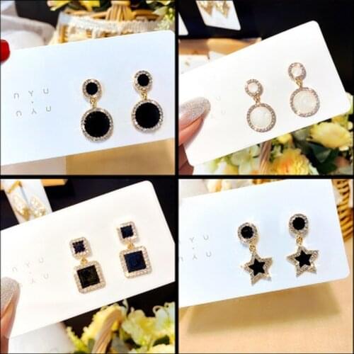 2021 Brand Long Chain Letter Hanging Earrings for Women Crystal Big Dangle Earring Wedding Jewelry Earring for Women Statement