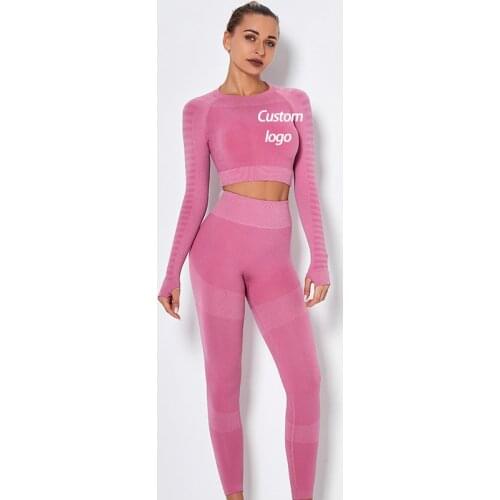 Fitness Women Yoga Set Gym 2-Piece Seamless Leggings Push Up Pants Exercise Padded Workout Running Suit Sportswear Athletic