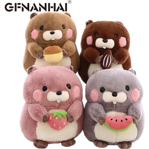 1pc 25cm cute Marmot plush toy stuffed soft lovely hamster holding food plush pillow for children birthday kids gift
