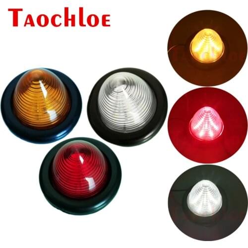 10Pcs 12V 24V Truck Side Lights Round Red White Amber LED Lamp Trailer Lorry Running Lights For Car Clearance Lamps