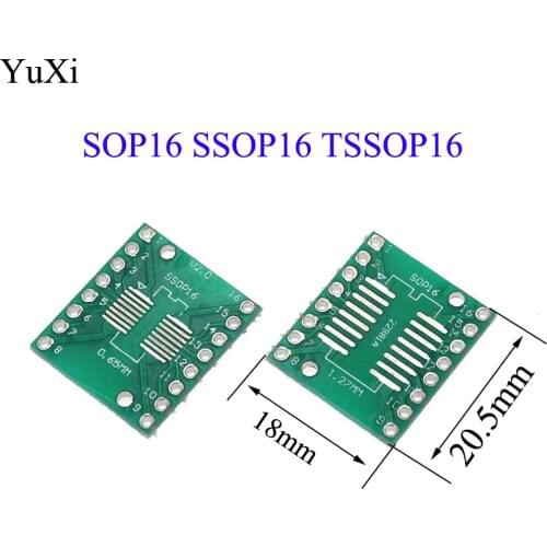 10pcs SOP16 SSOP16 TSSOP16 to DIP16 Pinboard SMD To DIP Adapter 0.65mm/1.27mm to 2.54mm DIP Pin Pitch PCB Board Converter Socket