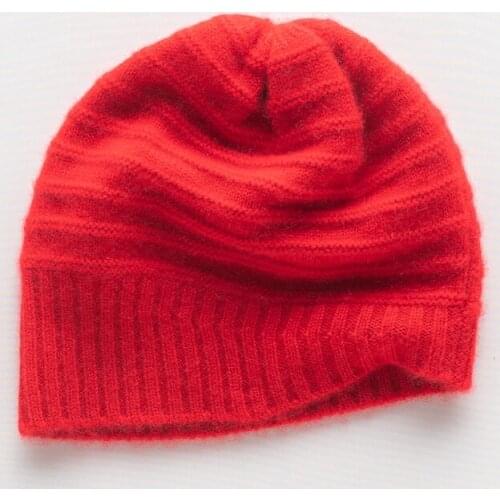 2020 New Arrival Autumn Winter Women Hats 100% Cashmere Knitted Headgears Soft Thick Warm Fashion Girl Hat 5Colors High Quanlit