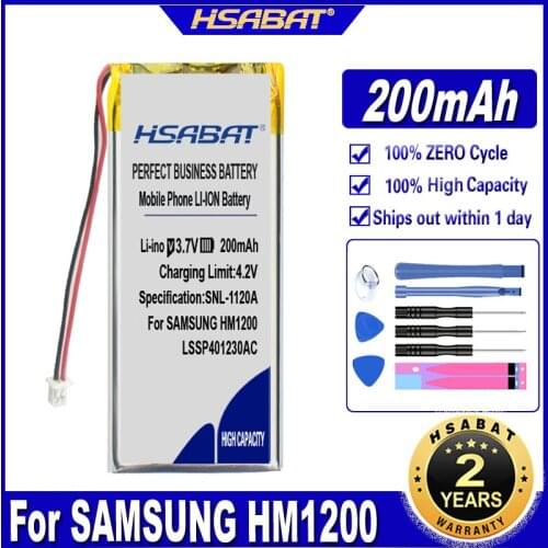 HSABAT LSSP401230AC 200mAh Battery for SAMSUNG HM1200 Bluetooth Earphones Batteries