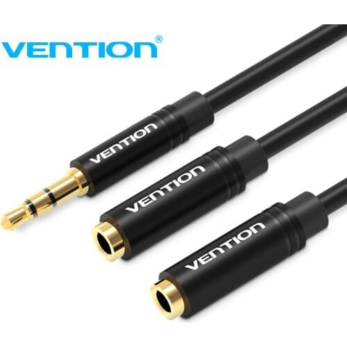 Vention Headphone Splitter Audio Cable 3.5mm Male to 2 Female Jack 3.5mm Splitter Adapter Aux Cable for iPhone Huawei MP3 Player