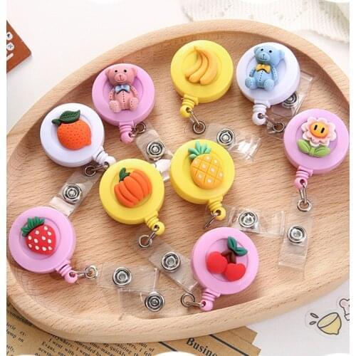 New Nurse Card Holder Badge Clips Cute Business Card Case Girls Boys Students Cartoon Clear Retractable ID Holders Cards Cover