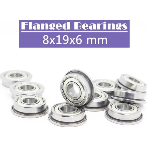 F698ZZ Flange Bearing 8x19x6 mm ABEC-1 ( 10 PCS ) F698 Z ZZ Flanged Ball Bearings F619/8ZZ