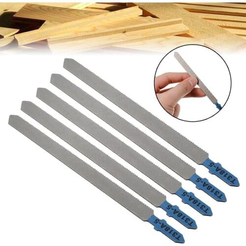 5pcs HCS Curved Extra Long Jigsaw Blades T318A Saw Blade Set 132mm Length Mayitr for Metal Cutting Metalworking Tools