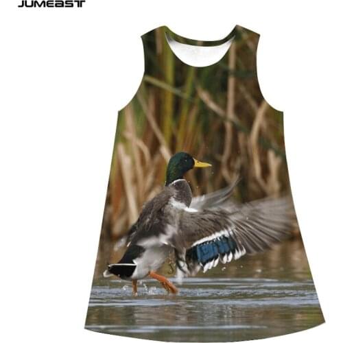 Jumeast Brand Men Women 3D Printed Dresses Duck Hunting Camouflage Summer Fashion Sleeveless Dress Suspender Nightdress