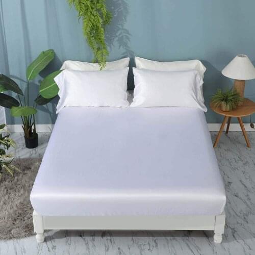 3pcs Silk Bedding Set 19 Momme 100 Mulberry Luxury Seamless Fitted Sheet 2 Terse Pillowcases