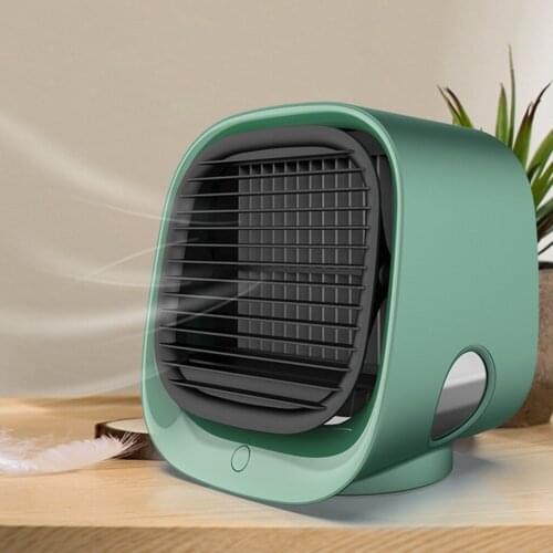 Summer Air Cooler Fan Mini Desktop Air Conditioner with Night Light Mini USB Water Cooling Fan Humidifier Purifier Multifunction