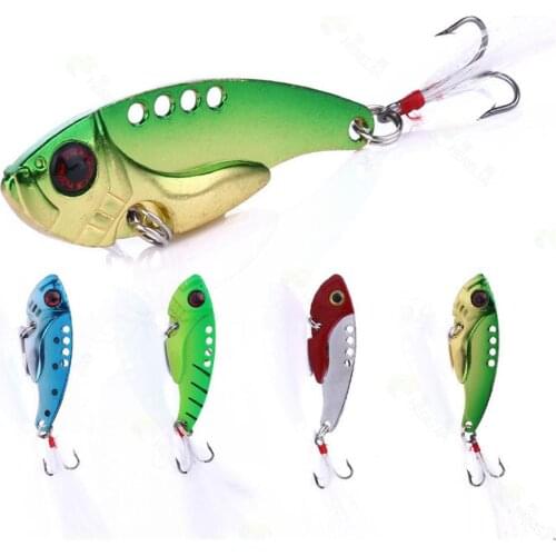 Metal VIB 11g Fishing Lure Vibration Spoon Hard Baits with Feather Crankbait Wobbler Swimbait Cicada VIB Tackle
