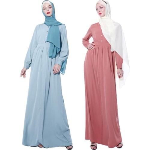 Muslim Women Long Maxi Shirt Dress Abaya Kaftan Party Cocktail Jilbab Islamic Robe Gown Long Sleeve Ethnic Arab Dresses Fashion