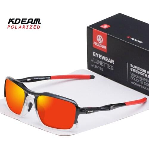 KDEAM 2020 New Square Polarized Sunglasses Men Ultralight TR90 Eyeglasses Frame Sun Glasses Red Green Blue Mirror Goggles KD149