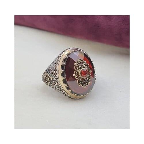 Red Stone Men 'S Ring