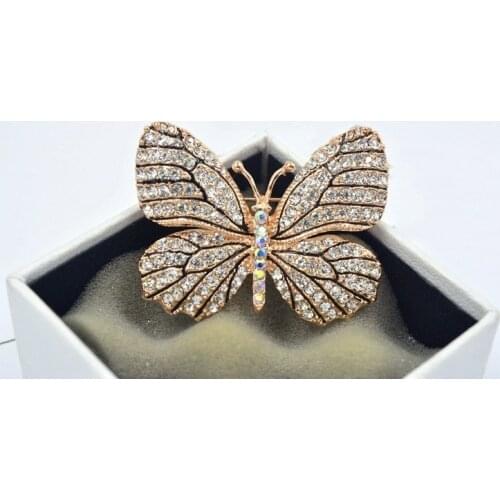 New European Scarf Buckle Crystal from Swarovskis High-grade butterfly brooch Fashion womens corsage For Wedding Party