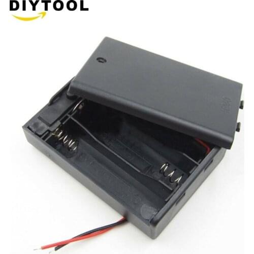 Plastic Battery Storage Case Box Holder Für 3 X AA 3xAA 4.5V+ wire leads 3xAA