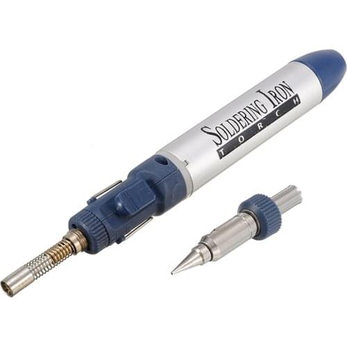 Portable Cordless Butane Gas Soldering Iron Welding Pen Butane Torch Electronic Iron Ignition Tool Welding Tool Blue
