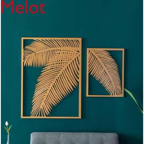 Nordic Porch Living Room Metal Leaf Wall Decoration Pendant Creative Iron Wall Hanging Decoration Modern Simple Light Luxury Dec