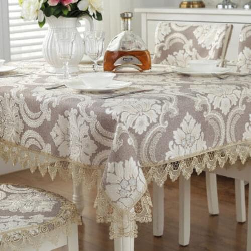 Europe embroidered tablecloth table dining table cover brown Lace flower fabric table cloth table flag cover towel cover T83072A