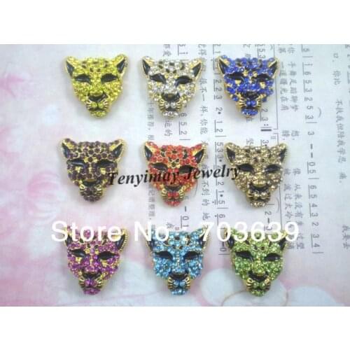 Leopard Crystal Bracelet Connector Charms Findings For Bracelet DIY Mix Color Wholesale 120pcs