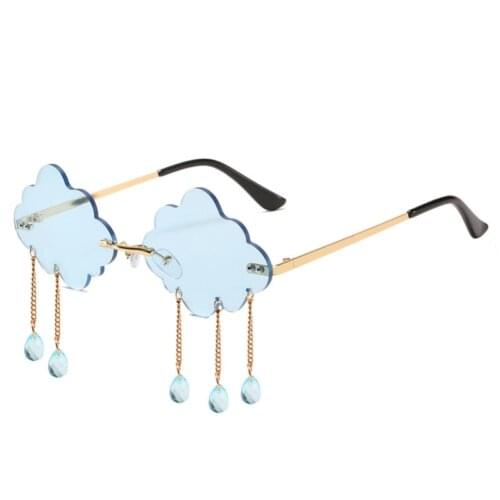 Cloud Rain Decorative Glasses High Profile Fashion Trend Street Snap Sunglasses Frameless Colorful Lens Sunglasses