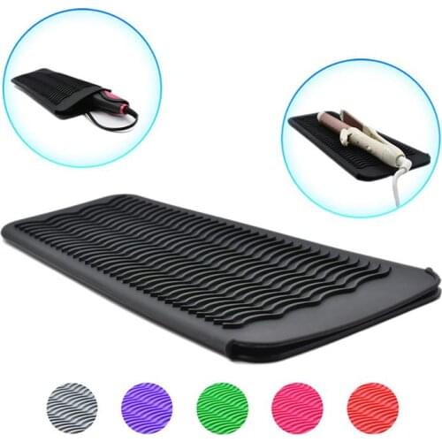 Insulation Mat Pouch Curling Iron Pouch Silicone Heat Resistant Travel Mat Pouch for Curling Iron Hair Straightener Non-slip