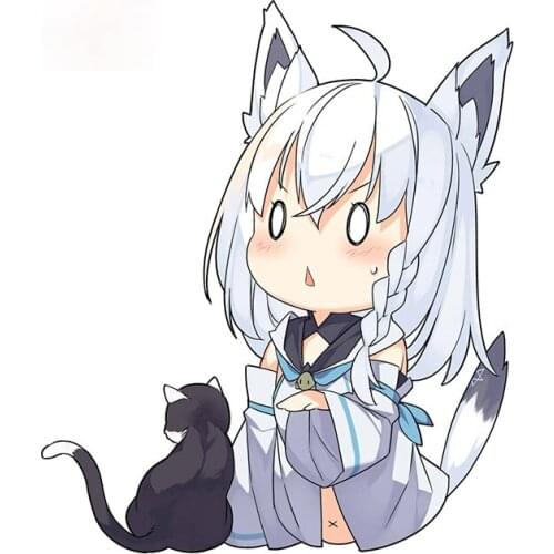 Personality Hololive Shirakami Fubuki Vinyl Car Stickers Waterproof Occlusion Scratch Decal Windows Graphics Apply To Car Window