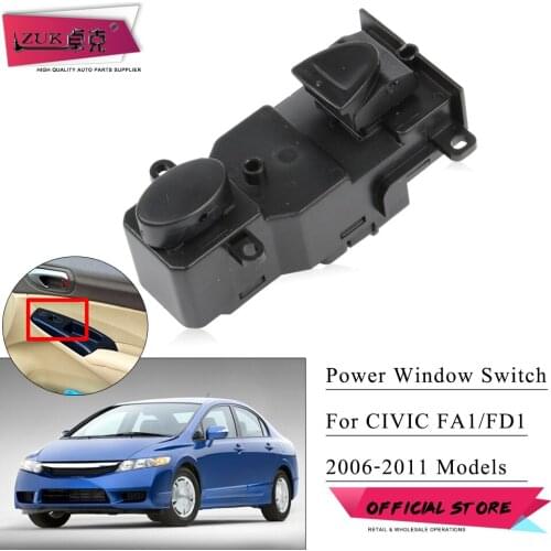 ZUK High Quality 5PIN Front Passenger Side Power Window Switch Button For HONDA CIVIC FA1 2006-2011 For Left Hand Drive Car