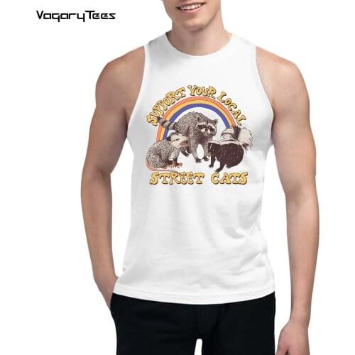 New Fashion Men Summer Tank tops Street Cats Graphic printed male Waistcoat casual Streetwear Vest