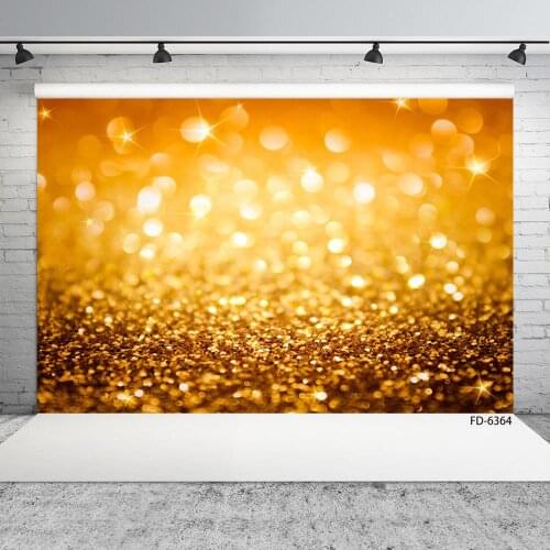Golden Glitter Bokeh Photographic Background Custom Backdrop Photo Studio for Baby Shower Children Birthday Party Photophone