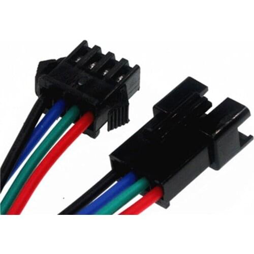 10Pairs 4 Pin JST SM Connector Wire Male to Female 4pin 20CM/30CM/40CM SM Plug Cable for 5050/3528 2801 8806 RGB LED Strip