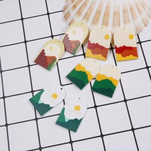 4 PCS Landscape Series Handmade Acrylic Earring Accessories For Jewelry Making
