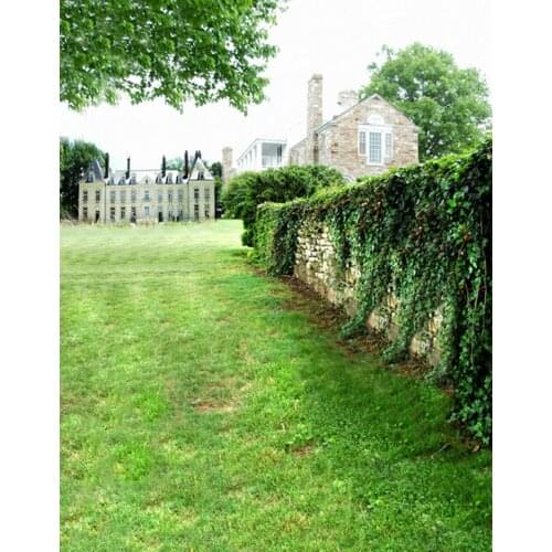 5x7ft Lawn Green Leaf House Photography Backdrops Photo Props Studio Background