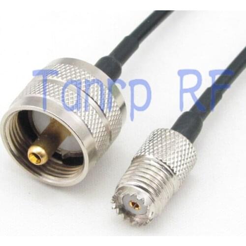 8in UHF male PL259 plug to mini UHF female SO239 RF connector adapter 20CM Pigtail coaxial jumper cable RG174 extension cord