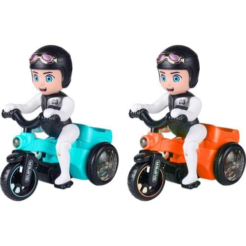 Electric Stunt Tricycle Model Toy With Light Music 360 Degree Rotating Car Model Toy For Kids Children Birthday Gift