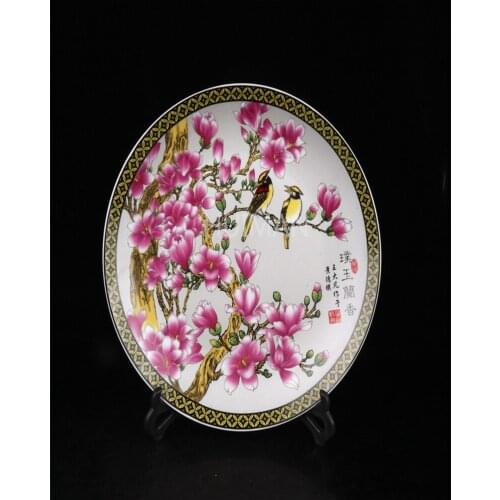 China Porcelain Hand Painting Dish Elaborate Crafts Home Decoration