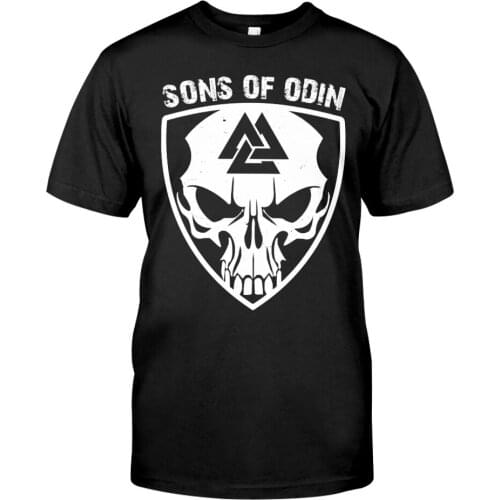 Viking Symbol Cotton T shirts For Men Son Of Odin Tattoo 3D Printed Fashion Summer Short Sleeve Casual Unisex Daily Tops