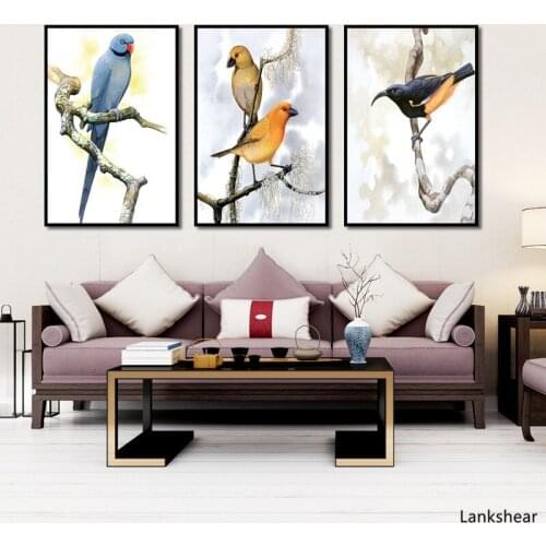 Modern Decorative Watercolor Bird Parrot Canvas Painting Posters And Prints Living Room Wall Art Modular Pictures Home Decor