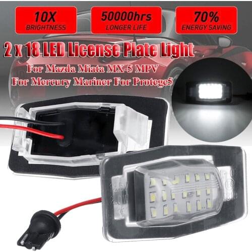 2pcs 18 Led License Plate Light Lamp Error Free Led Number Plate Bulbs Mercury Mariner/Mazda Miata MX-5 MPV/Protege5 Car Lights