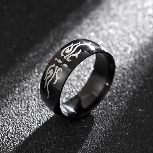 MANGOSKY 8MM 316L Titanium stainless steel ring for Men and Women Personalized Ring Customize Ring Engraved Ring