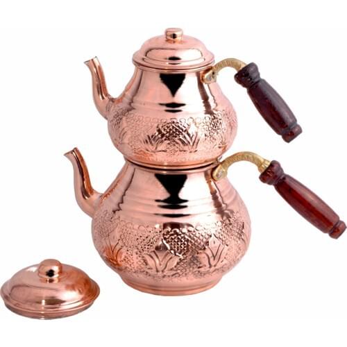 Copper Motif Family Size Teapot Tea Set Cup Tea for Turkish Tea Sets Kitchen Products Stainless Steel Teapot