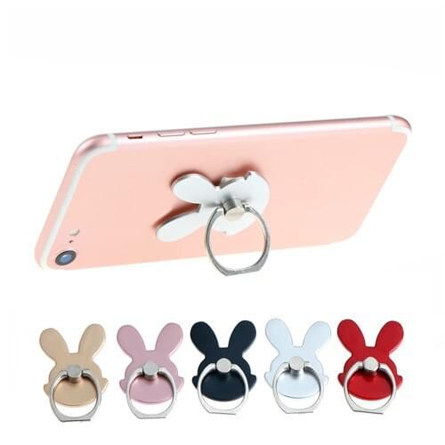 Rabbit Design Phone Holders 360 Degree Metal Finger Ring Mobile Phone Smartphone Stand Holder For IPhone For Samsung