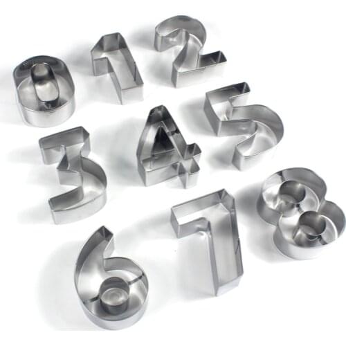Numbers Cookie Cutter Set 0-8 Digital Biscuit/ Cookies/ Fondant/ Pastry/ Bread Cutter Stainless Steel Cookie Cutters