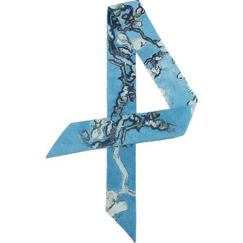 2019 spring summer new thin narrow scarf multi-functional strap fashion ladies small scarf nice headscarf scarf for bag handle