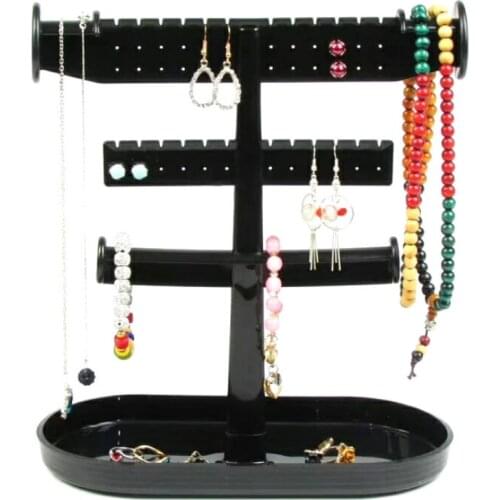 Earrings Neckalce Hanging Stand Jewellery Holder Organizer Hanger Storage Rack Display Tray