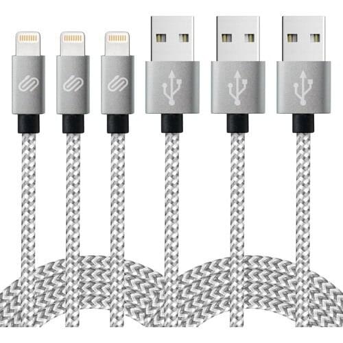 QWERTS Apple iPhone USB Fast Charge and Data Cable 3'lü Package, 1, 2, 3 meter Braided Lightning Cable