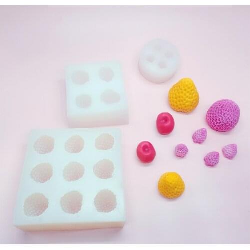 Cake Tools Silicone Mold Fruit Strawberry Raspberry Cherry Blueberry Epoxy Aroma Candle Chocolate Cake Mold Kitchen Baking Tools