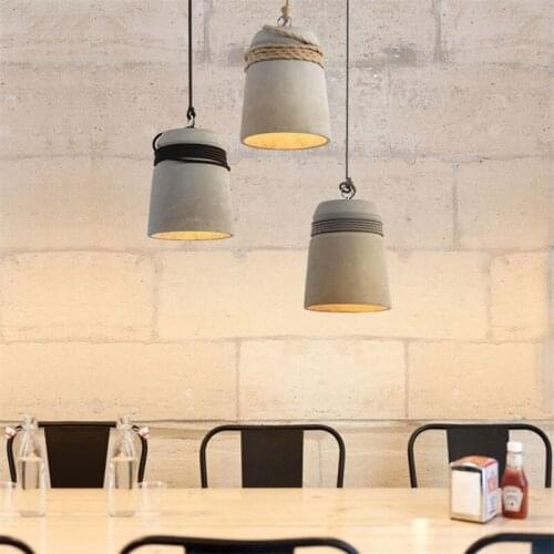 Nordic Vintage LED Pendant Light Industrial Cement Lamp Loft Decor Retro HangLamp Dining Room Lights Pendant Lighting Fixtures