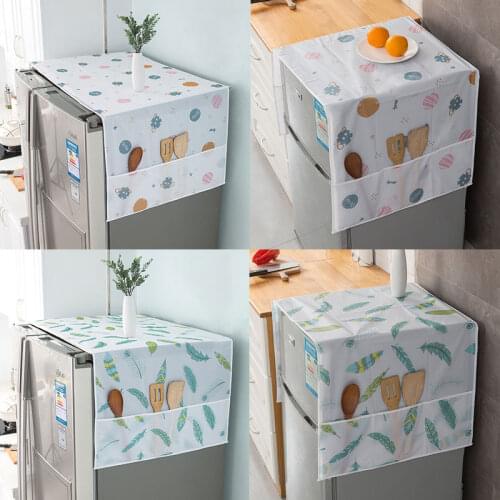 Modern Household Dust Cloth Simplicity Printed Refrigerator Cover Refrigerator Dust Cover Storage Bag Top Cover Cloth Wholesale