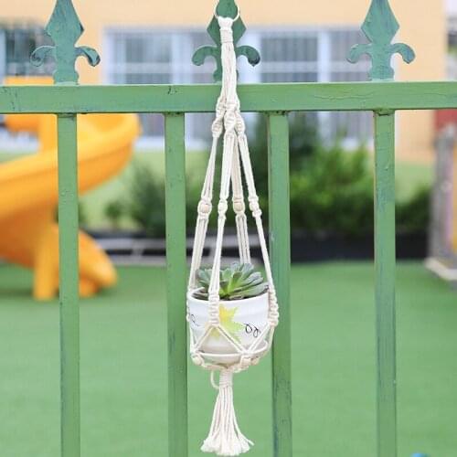 Succulent Plant Pot Cotton Rope Net Pocket Family Receives Decoration Rope Net Hand Weave Cotton Rope Net Pocket